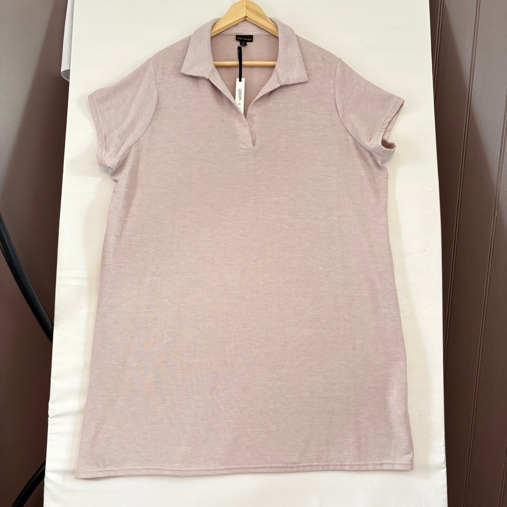 Coco + Carmen Mauve Pink Polo Dress Short Sleeve Knit Shift XXL NEW